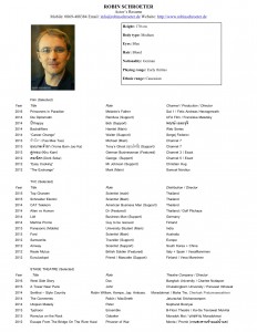 Sample Actor's Resume